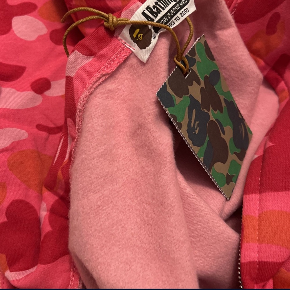 Bape ABC Camo Shark Full Zip Hoodie 'Pink'